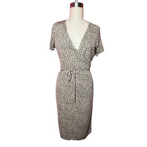 Vintage Liz Claiborne Cheetah Wrap Dress 90s S/S Animal Print